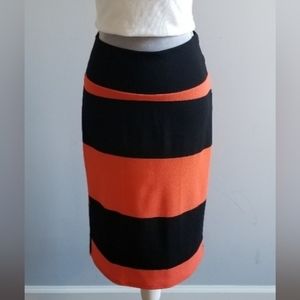 LuLaRoe • Black and Orange Stripped Skirt